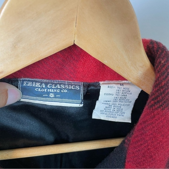 Vintage 90s Plaid Wool Blend Jacket Erika Classics - Picture 7 of 9